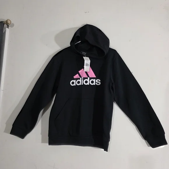 Adidas Black Hoodie with Pink Logo - Picture 3 of 8